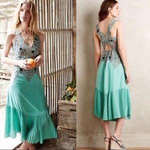 Anthropologie/Maeve Midi Dress, Turquoise Paisley